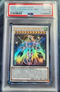 PSA 10 1ST EDITION Yu-Gi-Oh 2025 Crystal Clear Wing Over Synchro Dragon #EN039 - Bild 1 von 2