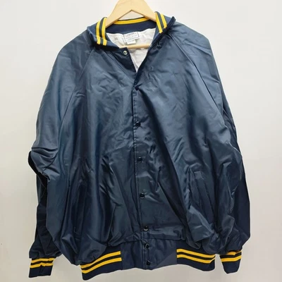 Eastern Wear-Guard 354 Navy Nylon Bomber Jacket XXXL USA Made Blue Gold - Image 1 of 4