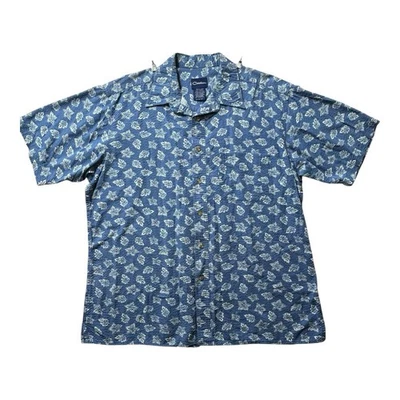 Camisa vintage Catalina azul floral hawaiana abotonada para hombre talla L Foto 1 de 4