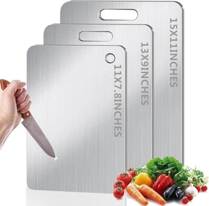 Titanium Cutting Board Set of 3, 100% Pure Titanium Cutting Boards for Kitchen, - Bild 1 von 7