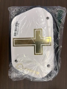O Shield Football Back Plate, Golden Cross White, Football Shield - Picture 1 of 4