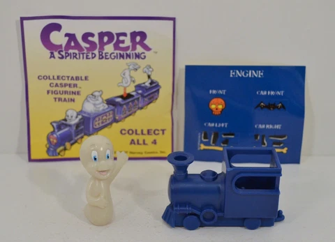 RARE 1997 Casper & Train Engine 2.75" KFC EUROPE Action Figure Casper Cover