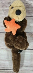Unipak Plush Sea Otter with Shiny Orange Star Stuffed Animal Toy Brown 2014 15" - Picture 1 of 4