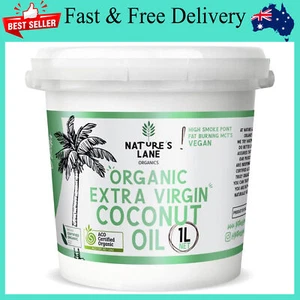 Organic Extra Virgin Coconut Oil 1L Pail Unrefined Cold-Pressed Cooking - Picture 1 of 2