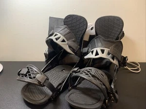 Schwarz graue El Hefe Ride Bindung Snowboarden Carbon Slime Back mit Fahrradtasche - Bild 1 von 17
