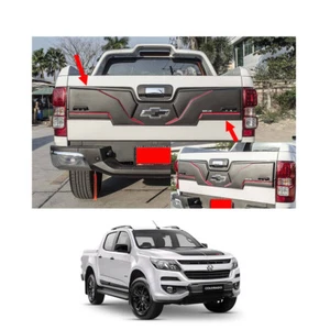 LED Rear Tailgate Outer Cover Black Red 1Pc For Chevrolet Holden Colorado 2017 + - Picture 1 of 4