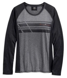 Harley-Davidson Top Performance Wicking Long Sleeve Gray Women's Shirt - Picture 1 of 2