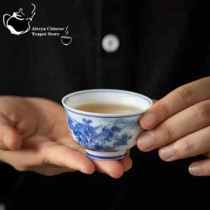 Ceramic Tea Cup Hand-painted Blue and White Porcelain Kungfu Tea Set Household - Picture 1 of 3