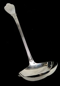 TIFFANY & CO "TIFFANY PATTERN" STERLING SILVER 13 1/2" SOUP LADLE - Picture 1 of 5