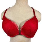 Victorias Secret Red Lace String And Gold Chain Back Push Up Bra 36Dd Strappy