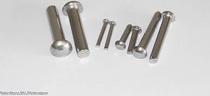 Rivetti semicircolari DIN 660 A2 acciaio inox VA rivetti rivetti 4,0 mm testa semicircolare - Foto 1 di 1