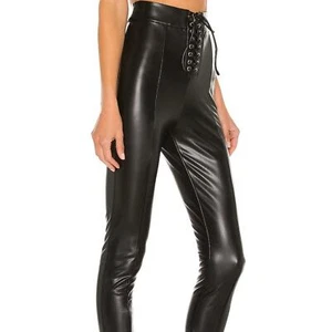 Majorelle Revolve Lexa Legging Black Faux Leather Lace Up Size Medium NWT - Picture 1 of 10