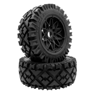 2PC Front All Terrain Tire Wheel Kit for 1/5 HPI Rovan Kingmotor Baja 5b Ss RC - Image 1 of 4