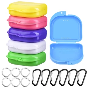 6 Pieces Retainer Cases Mouth Guard Container Case Multicolor Orthodontic - Picture 1 of 12