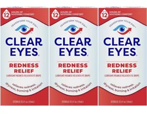 12 Pack Clear Eyes Redness Relief Eye Drops .5 Fl Oz 15 Ml Each - Picture 1 of 6
