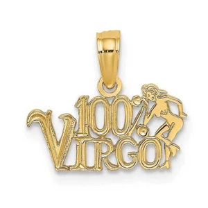 14K Gold 100% VIRGO Charm 0.6 x 0.5 in - Picture 1 of 3