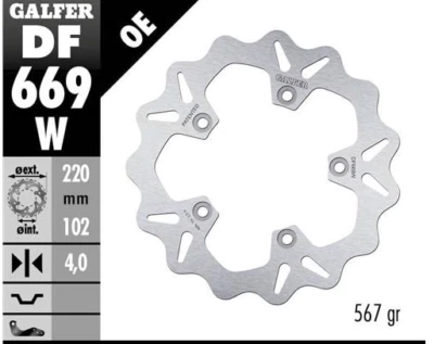 Galfer Wave Rear Brake Disc 220X4Mm For APRILIA TUONO 125 2003-2015 - Imagem 1 de 4