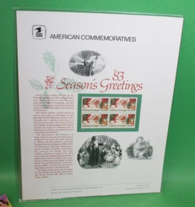 Panel de estampillas de saludos de temporada 83 American Commemoratives USPS 202 28 de octubre de 1983 - Imagen 1 de 5