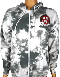 Women's Harvard University  VE RI TAS Gray Tye Dyed Zip Hoodie Sweatshirt Sz L - Picture 1 of 6