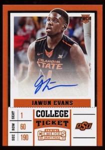BG) 2017-18 Panini Contenders College Ticket Jawun Evans AUTO RC
