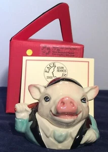Kevin Francis Face Pot ~ Squire Cecil the Pig ~ Made UK ~ Black Stamp ~only 178 - Picture 1 of 5