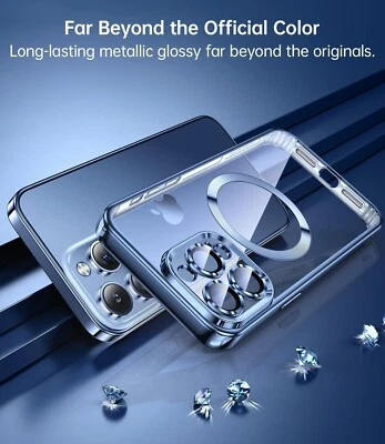 Funda Magnética Titanio Brillante para iPhone 15 Pro Max con Protección Completa de Cámara Foto 1 de 4