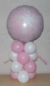 1st HOLY COMMUNION GIRL - PINK - PARTY -FOIL BALLOON DISPLAY -TABLE CENTREPIECE - Picture 1 of 2