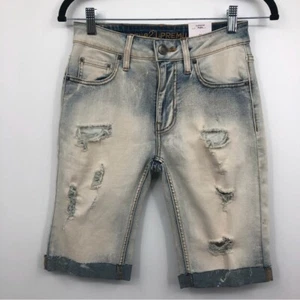 RUE21 Premium Supreme Flex At the Knee Jeans Short Bermuda Destructed Gr. 26 Neu mit Etikett - Bild 1 von 8
