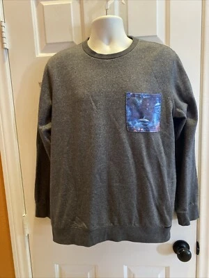 Sudadera On The Byas Bolsillo Tiburón Hombres L Gris Mezcla Algodón Cuello Redondo Usada en Excelente Condición E-1 Foto 1 de 4