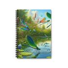 Green Blue Dragonfly Pond Spiral Notebook - Ruled Line