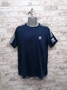 ADIDAS Firebird CLASSICS 3-STRIPES T-SHIRT Navy & White, Size Medium - Picture 1 of 7