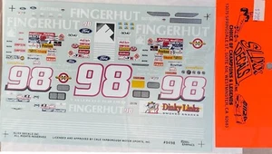 Slixx NASCAR Decals Derrike Cope #98 Fingerhut Stock Car Models 1:24 Scale - Picture 1 of 6
