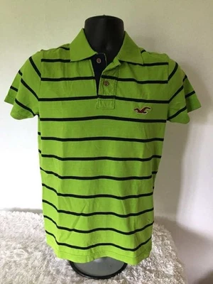 NWT Y2K HOLLISTER Mens/Dudes SS Striped Polo Shirt w/ Logo (Green, Blue) Size S - Image 1 of 4