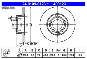 ATE Bremsensatz Hinten AUDI A1, Skoda Fabia, Roomster, VW Polo 6R 230mm - Bild 1 von 4