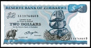 ZIMBABWE 2 dollars Pick : #1a "Salisbury" 1980 in UNC condition - Picture 1 of 2