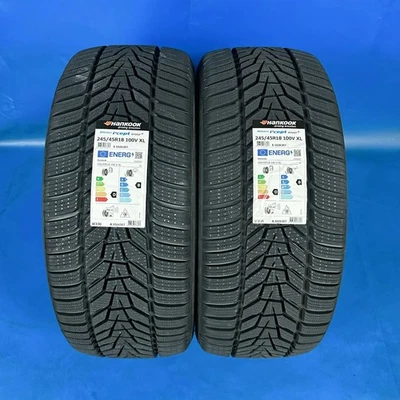 2x Winterreifen 245 45 R18 100V Hankook Winter I*cept evo 3 W330 DOT 25 NEU - Bild 1 von 2