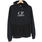 CP Company Black Cotton Logo Print Hoodie Jumper