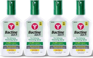 4er Pack Bactine Max schmerzlinderndes Reinigungsspray je 5 flüssige Unzen (148 ml) - Bild 1 von 6