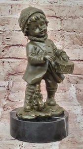 Estatua de niño baterista francés de bronce arte musical escultura coleccionable regalo - Imagen 1 de 10