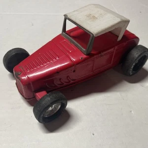 Vintage Nylint Ford Red Hot Rod Jalopy Roadster Coupe Car Pressed Steel with Top - Picture 1 of 5