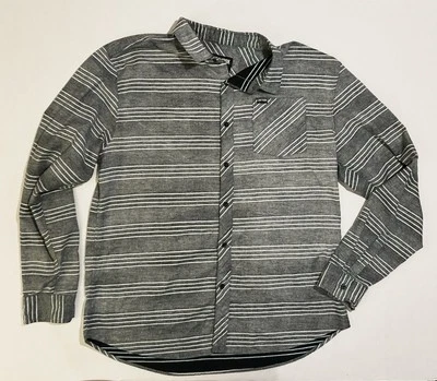 Camisa Zoo York Franela Abotonada Para Hombre XXL Manga Larga Horizontal Rayas Gris Foto 1 de 4