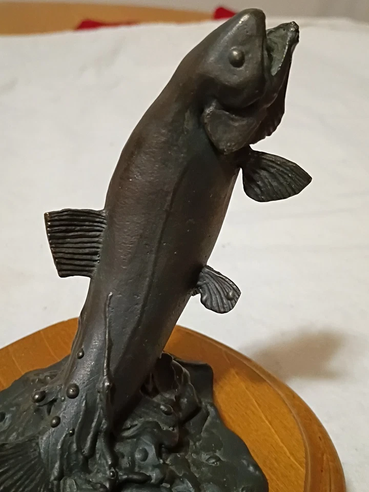 Bronze Fish Sculpture Artist Signed 6 Inches Tall - Image 1 of 4