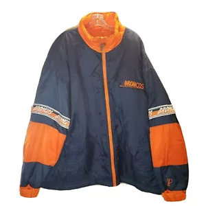 Vintage Pro Player Denver Broncos Jacke mit durchgehendem Reißverschluss Größe XXL bestickt - Bild 1 von 11