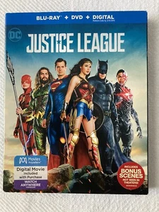DC Justice League Blu-Ray+DVD+Digital Bonus scenes NEW in case - Imagen 1 de 2