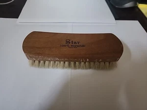 Vintage STAR SHOE SHINE Brush 100% Horsehair Made in Brazil Quality Wooden Wood  - Bild 1 von 3