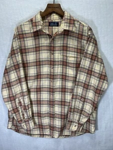 Lands End Viyella Shirt Mens L Plaid Made In United Kingdom Cotton Wool Vintage - Bild 1 von 5
