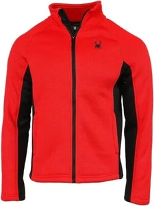 Spyder Men’s Size L Steller Jacket – Red Full Zip Fleece High Collar - Picture 1 of 8
