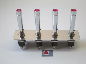 Lowrider hydraulics or Air 3 prongs switch & 4-hole panel & magenta extensions - Picture 1 of 14