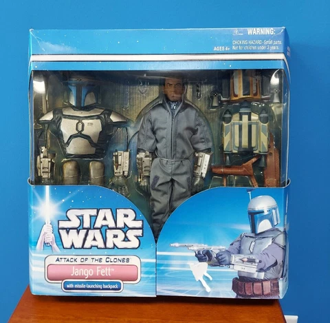 Star Wars 2002 AOTC 12" Deluxe Jango Fett New In Box Sealed Cover