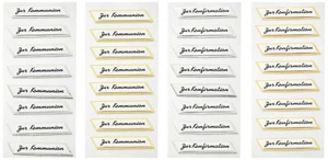 Sticker Kommunion Konfirmation silber Gold Scrapbooking Einladung - Bild 1 von 5
